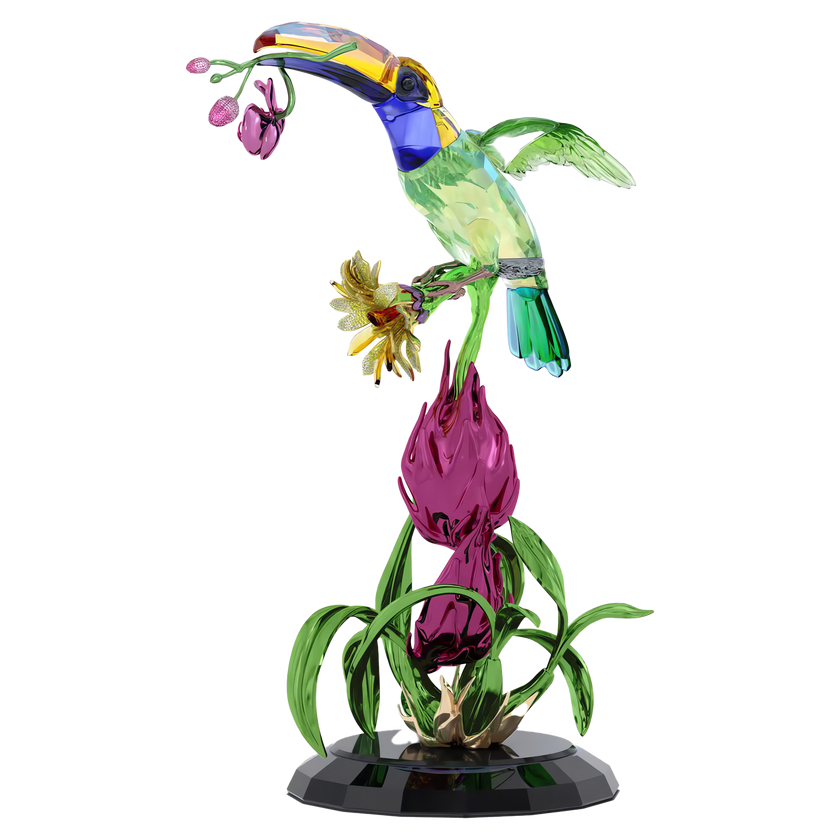 swarovski idyllia toucan and dragon fruit totem limited edition