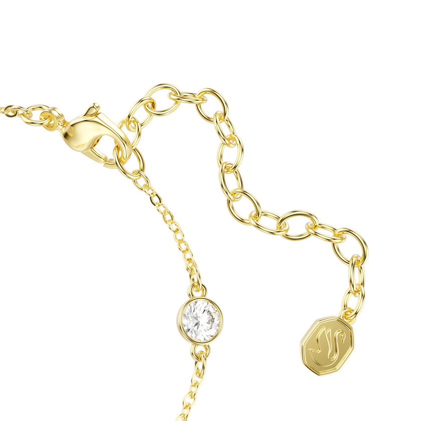 swarovski symbolica bracelet  round cut  moon  white  18k gold finish