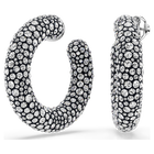 swarovski sublima hoop earrings  mixed round cuts  white  rhodium plated