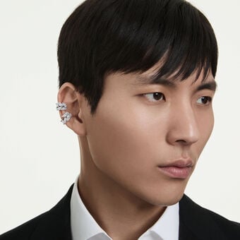 swarovski mesmera ear cuffs  marquise cut  white  rhodium plated
