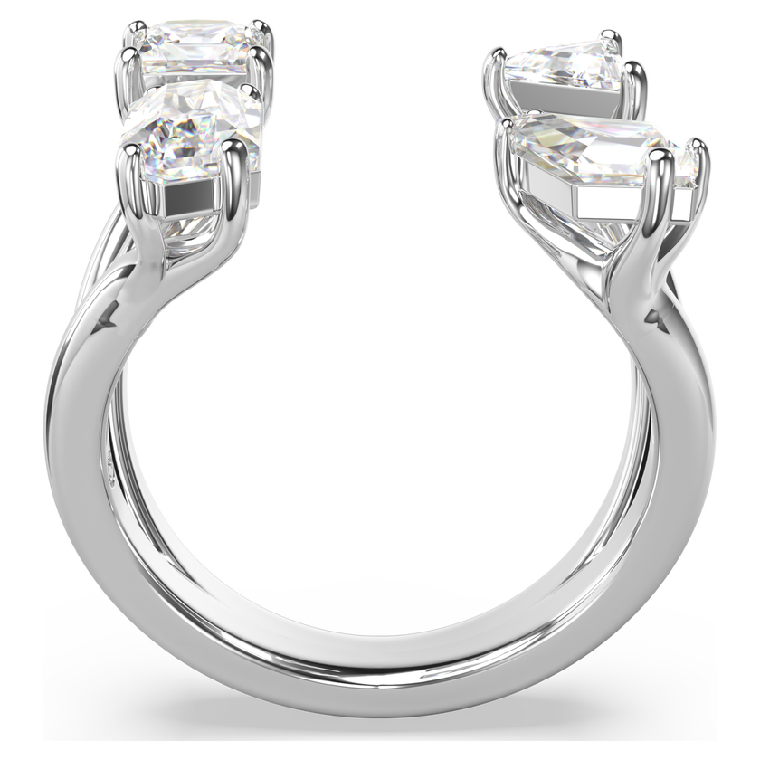 swarovski mesmera open ring  mixed cuts  white  rhodium plated