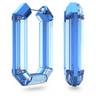 swarovski lucent hoop earrings statement octagon shape blue