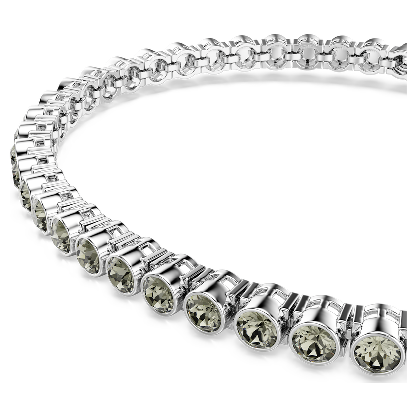 swarovski imber emily tennis bracelet  round cut  black  rhodium plated
