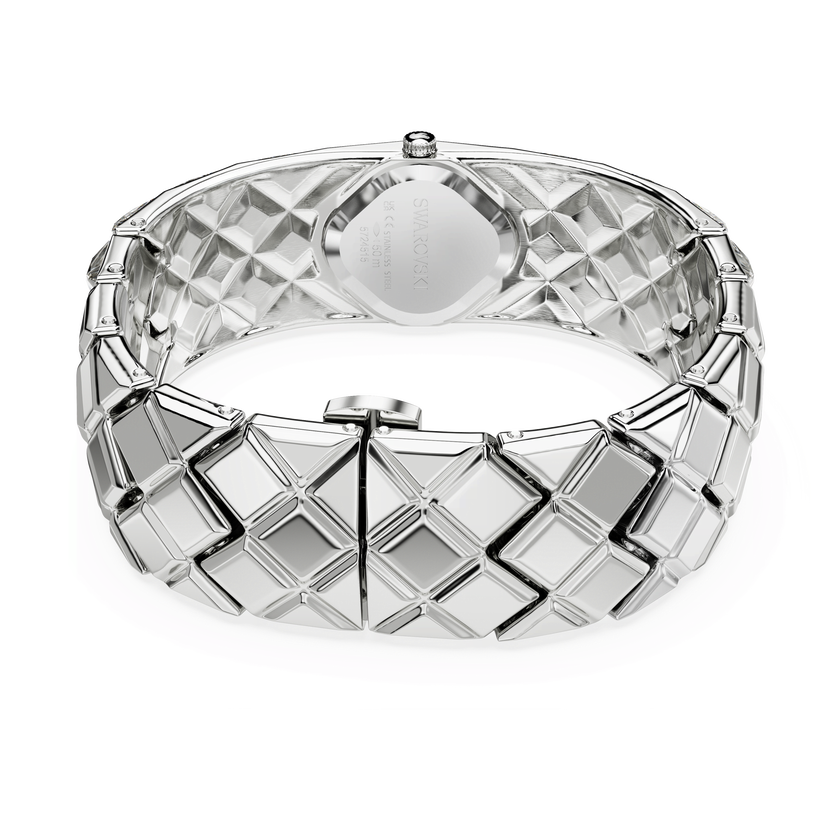 swarovski curiosa bangle watch  crystal bracelet  silver tone  stainless steel