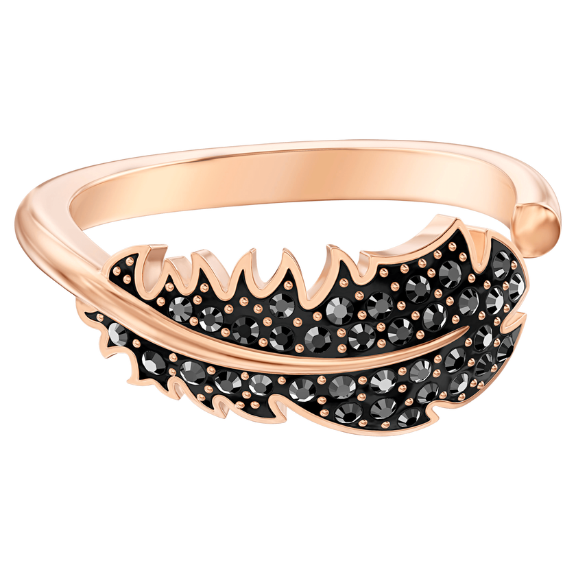 swarovski naughty motif ring  black  rose gold tone plated