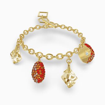 The Elements Bracelet, Red, Gold-tone plated
