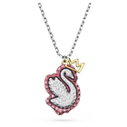 swarovski pop swan pendant swan pink rhodium plated