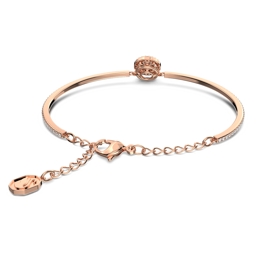 swarovski sparkling dance bangle  round cut  purple  rose gold tone plated