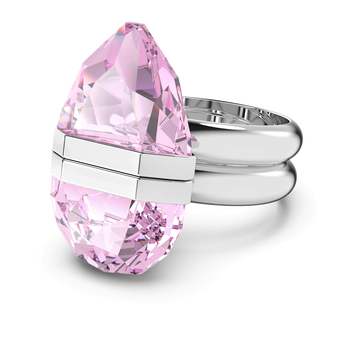 swarovski lucent ring  magnetic  pink  rhodium plated