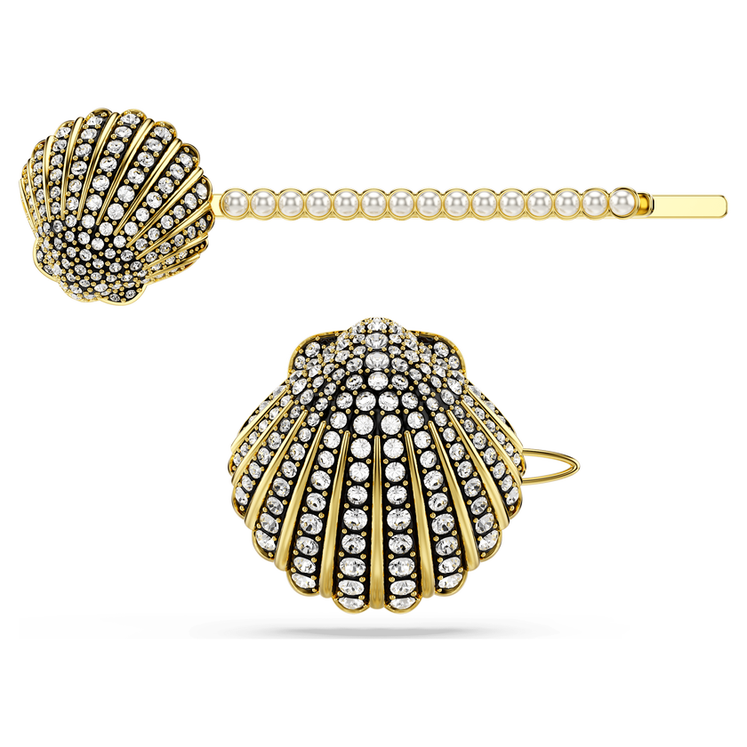 swarovski idyllia hair pin  set  2   shell  white  mixed metal finish
