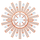 Sunshine Brooch, White, Rose gold plating