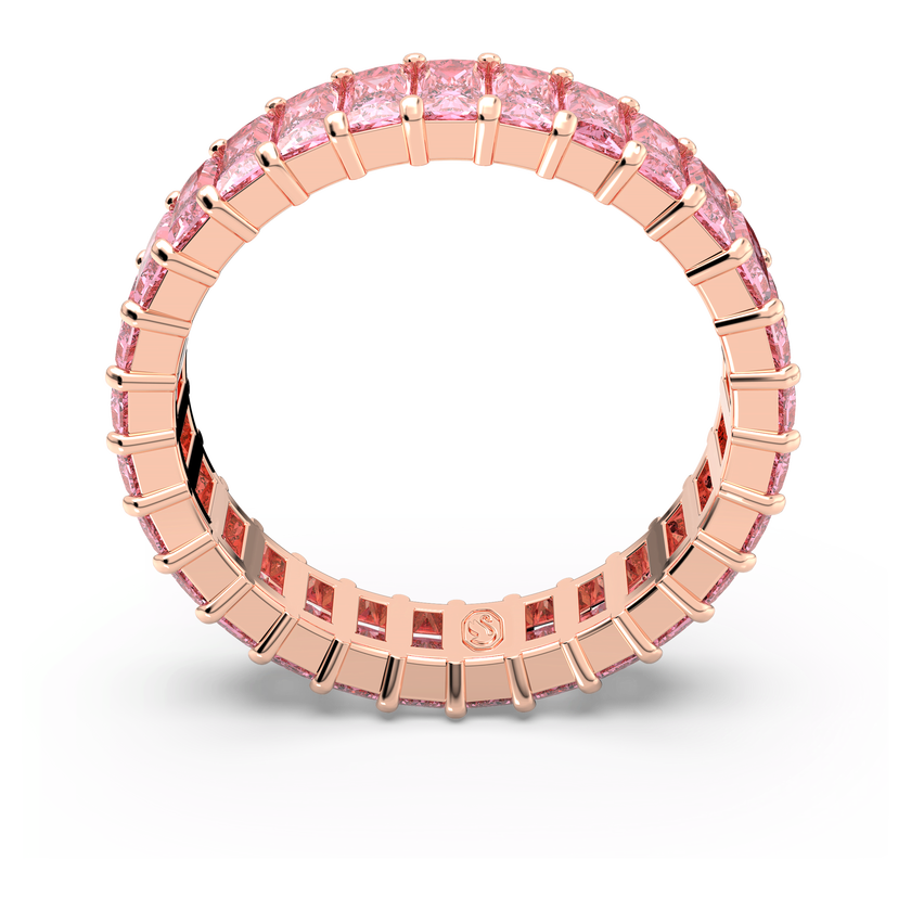 swarovski matrix ring  baguette cut  pink  18k rose gold finish