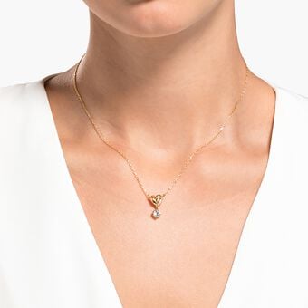 swarovski lifelong heart pendant  white  18k rose gold finish