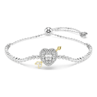 swarovski idyllia bracelet  mixed cuts  heart with arrow  white  rhodium plated