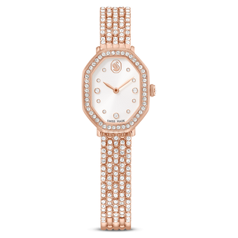 swarovski dextera octagon watch  swiss made  metal bracelet  rose gold tone  rose gold tone finish