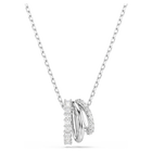 swarovski hyperbola pendant  round cut  white  rhodium plated