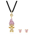 swarovski good luck trolls set troll pink gold tone plated
