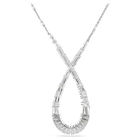 Hyperbola pendant, Mixed cuts, Infinity, White, Rhodium plated