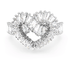 swarovski matrix cocktail ring mixed cuts heart white rhodium plated