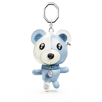 swarovski teddy bag charm  bear  blue  rhodium plated