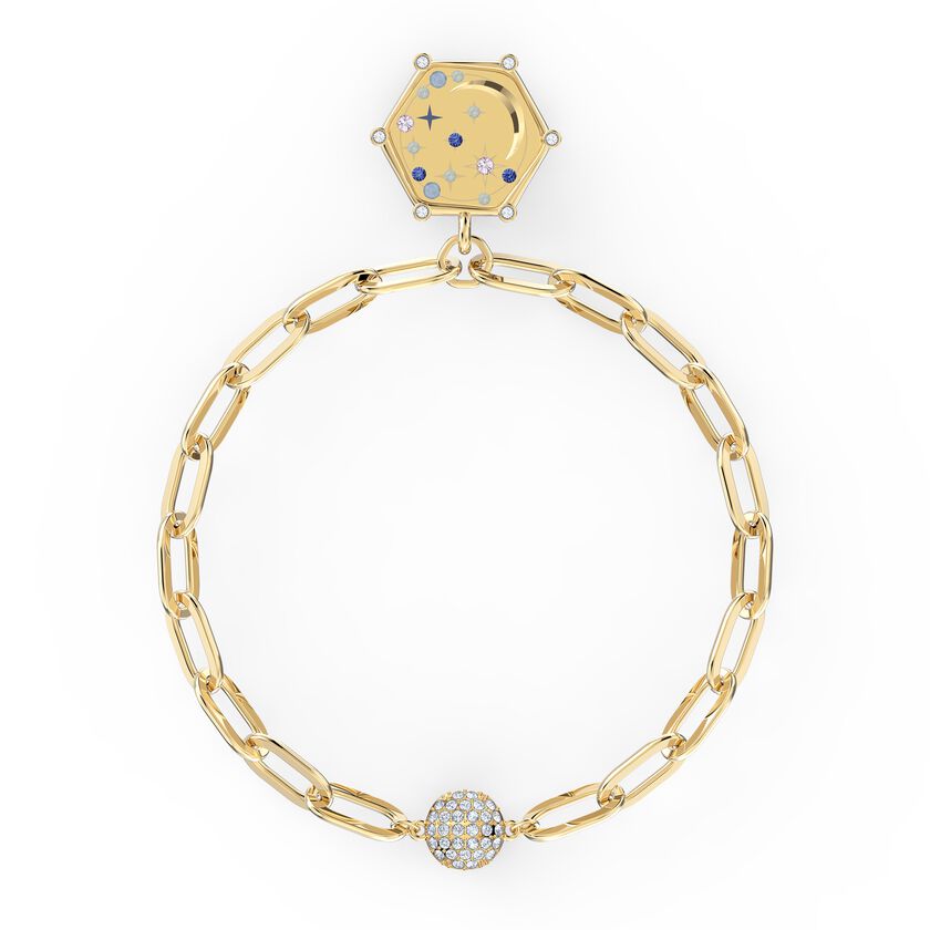 The Elements Moon Bracelet, Blue, Gold-tone plated