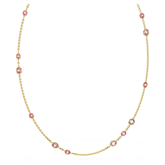 Imber strand, Round cut, Pink, Gold-tone plated swarovski imber strand  round cut  pink  gold tone plated