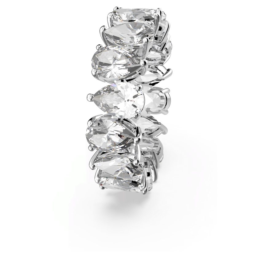 swarovski matrix vittore ring  drop cut  white  rhodium plated