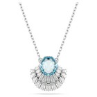 swarovski idyllia pendant shell blue rhodium plated