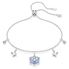 swarovski magic bracelet  snowflake  blue  rhodium plated