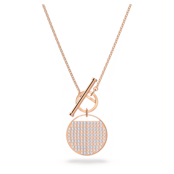 swarovski ginger t bar necklace white rose gold tone plated