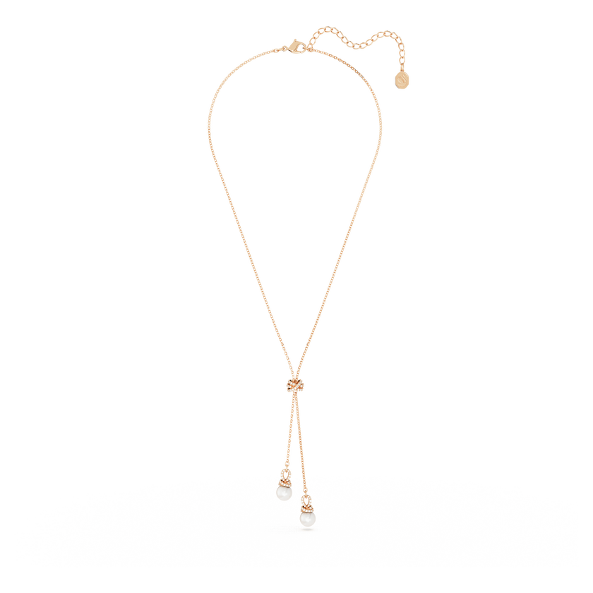 swarovski originally y pendant  white  rose gold tone plated