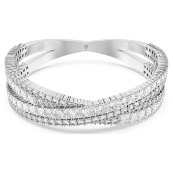 swarovski hyperbola cuff mixed cuts infinity white rhodium plated