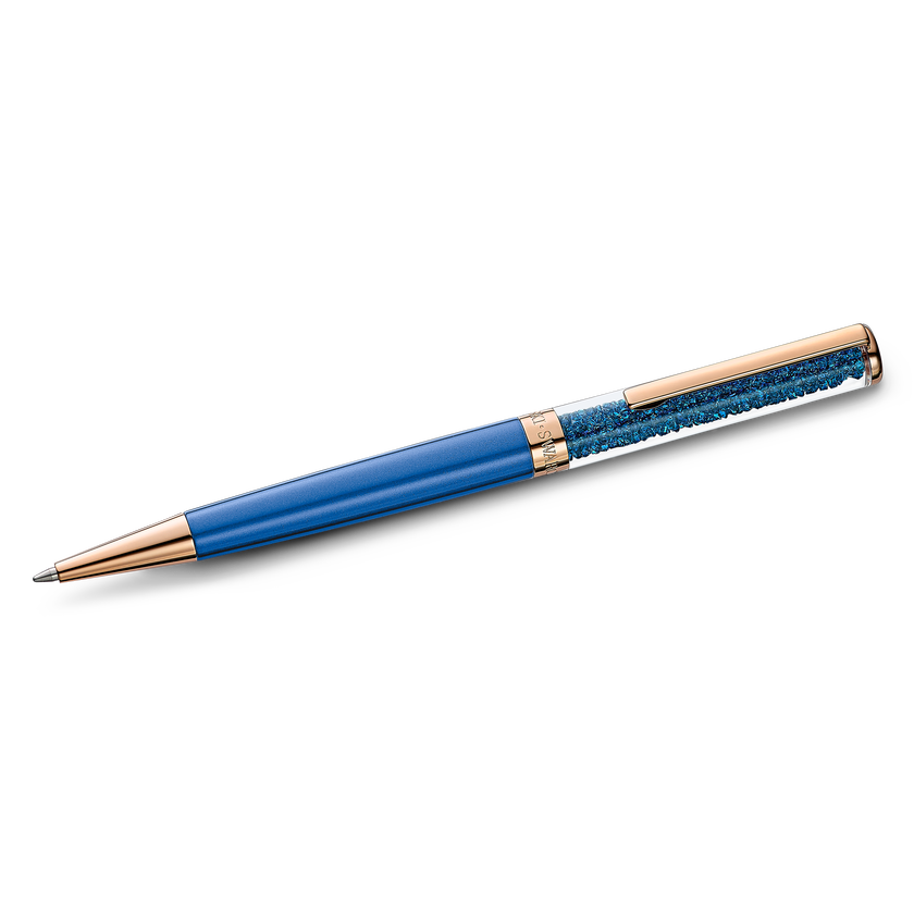 Crystalline Ballpoint Pen, Blue, Rose-gold tone plated