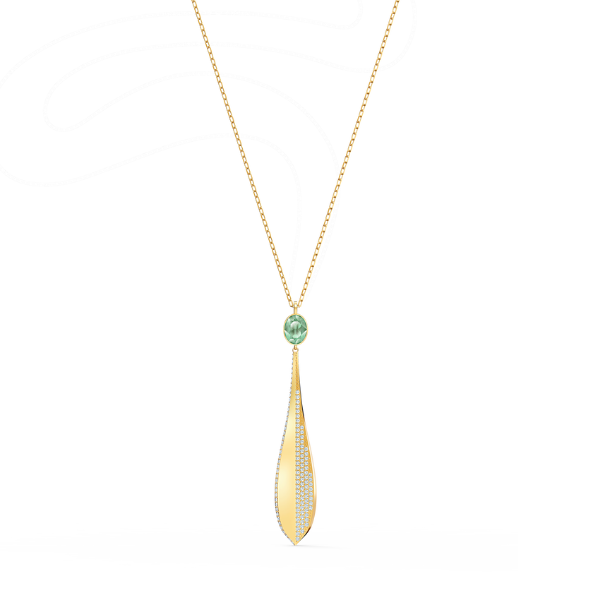 Stunning Olive Pendant, Green, Rose-gold tone plated