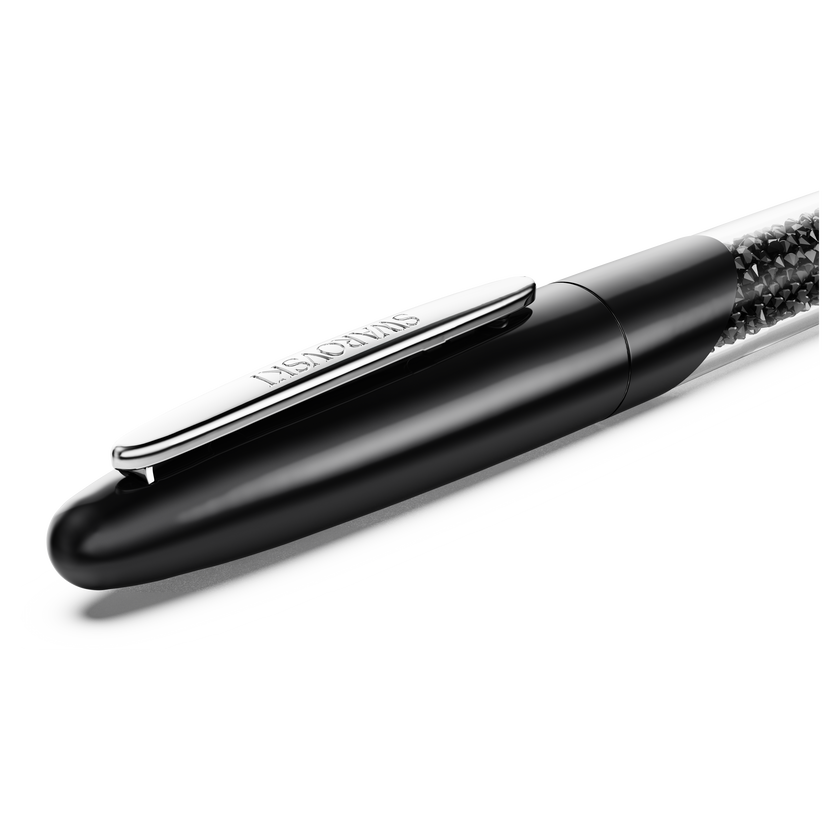 swarovski crystalline nova rollerball pen  black  chrome plated