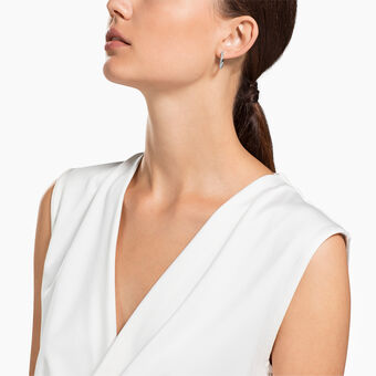 swarovski sommerset hoop earrings  white  rhodium plated