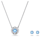 swarovski una set round cut blue rhodium plated