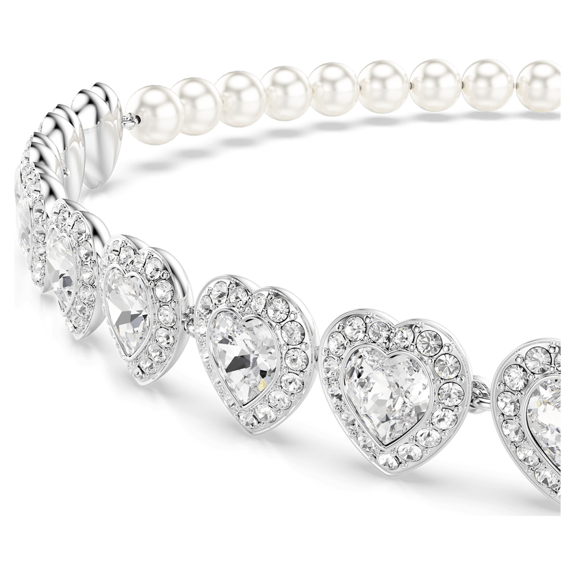 ariana grande x swarovski tennis choker  mixed cuts  heart  white  rhodium plated