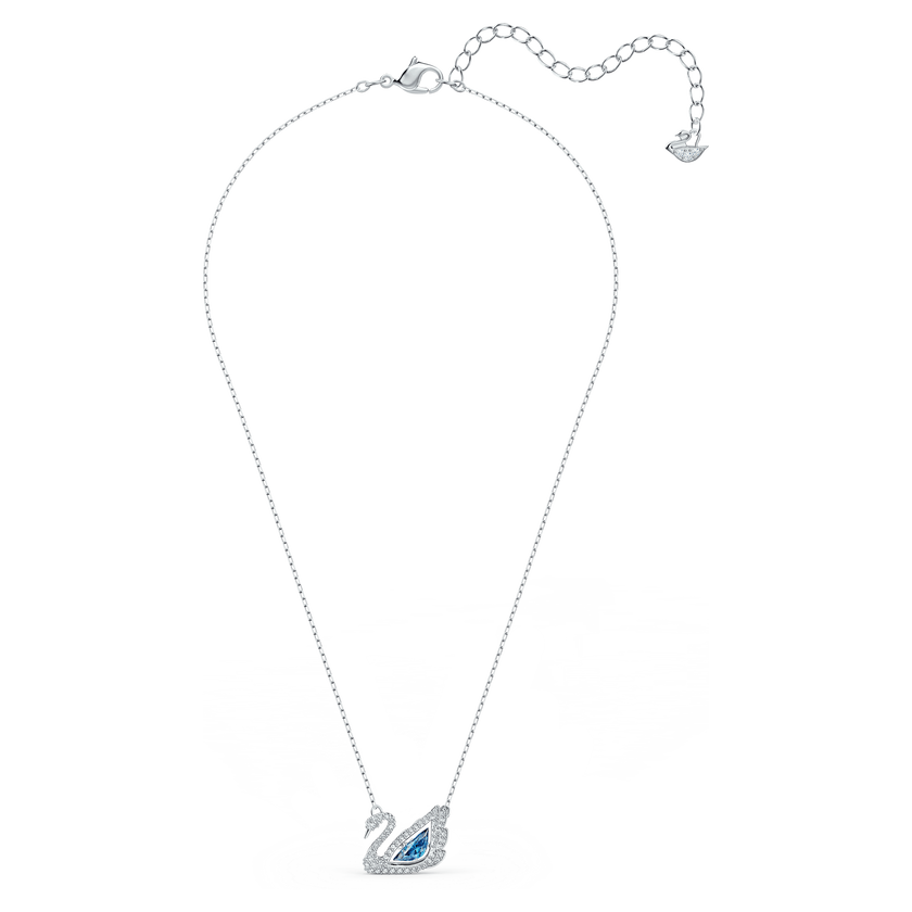 swarovski dancing swan necklace  swan  blue  rhodium plated