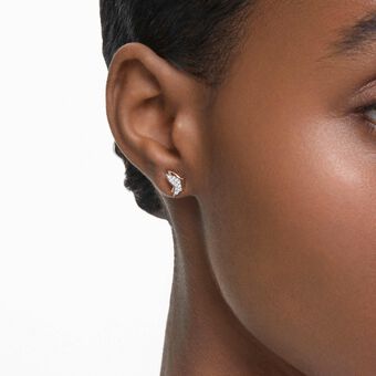 swarovski lilia stud earrings  butterfly  white  rose gold tone plated