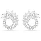 swarovski mesmera hoop earrings  marquise cut  white  rhodium plated