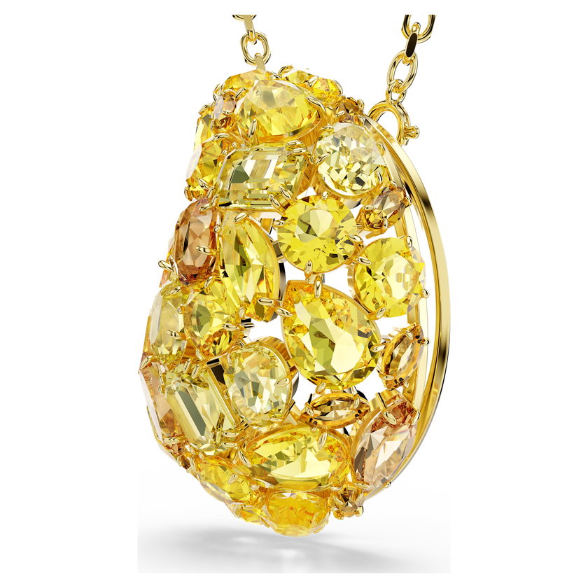 swarovski gema pendant and brooch  yellow  gold tone plated