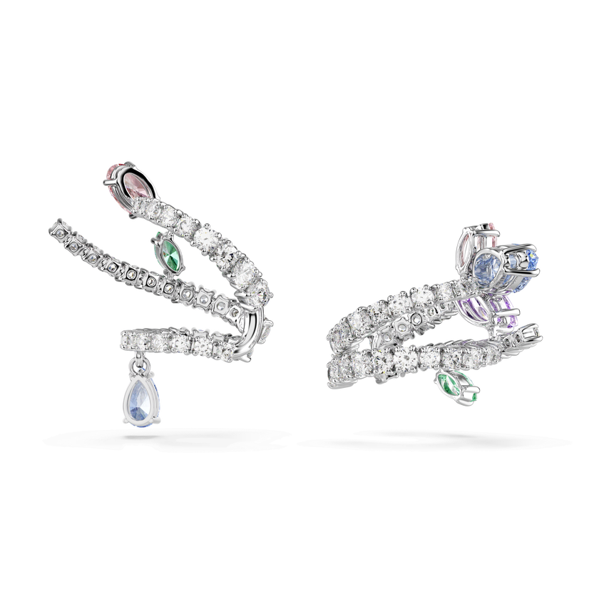 ariana grande x swarovski ear cuffs  mixed cuts  multicolored  rhodium plated