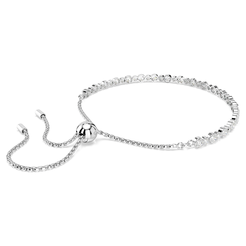swarovski matrix tennis bracelet  mixed round cuts  white  rhodium plated