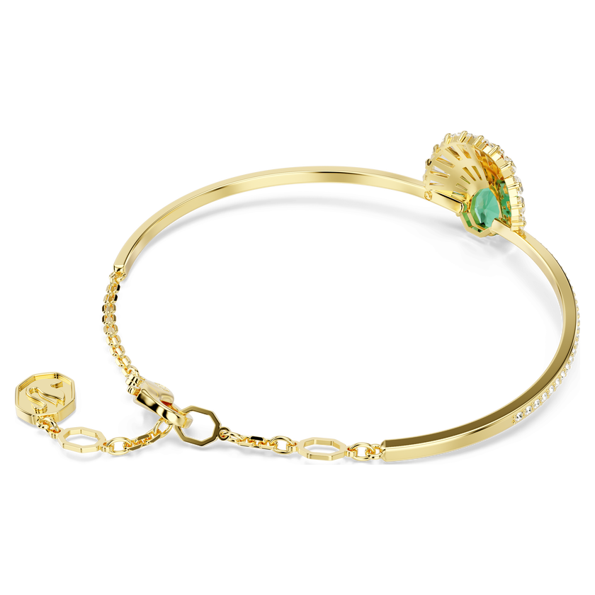 swarovski idyllia bangle  mixed cuts  shell  green  gold tone plated