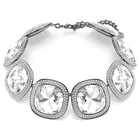 swarovski una angelic choker  cushion cut  white  ruthenium plated