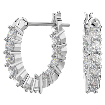 swarovski matrix vittore hoop earrings round cut white rhodium plated