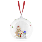 swarovski holiday cheers tree and snowman ball ornament