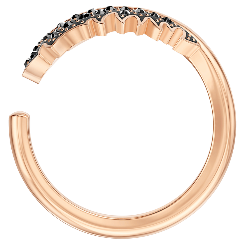 swarovski naughty motif ring  black  rose gold tone plated