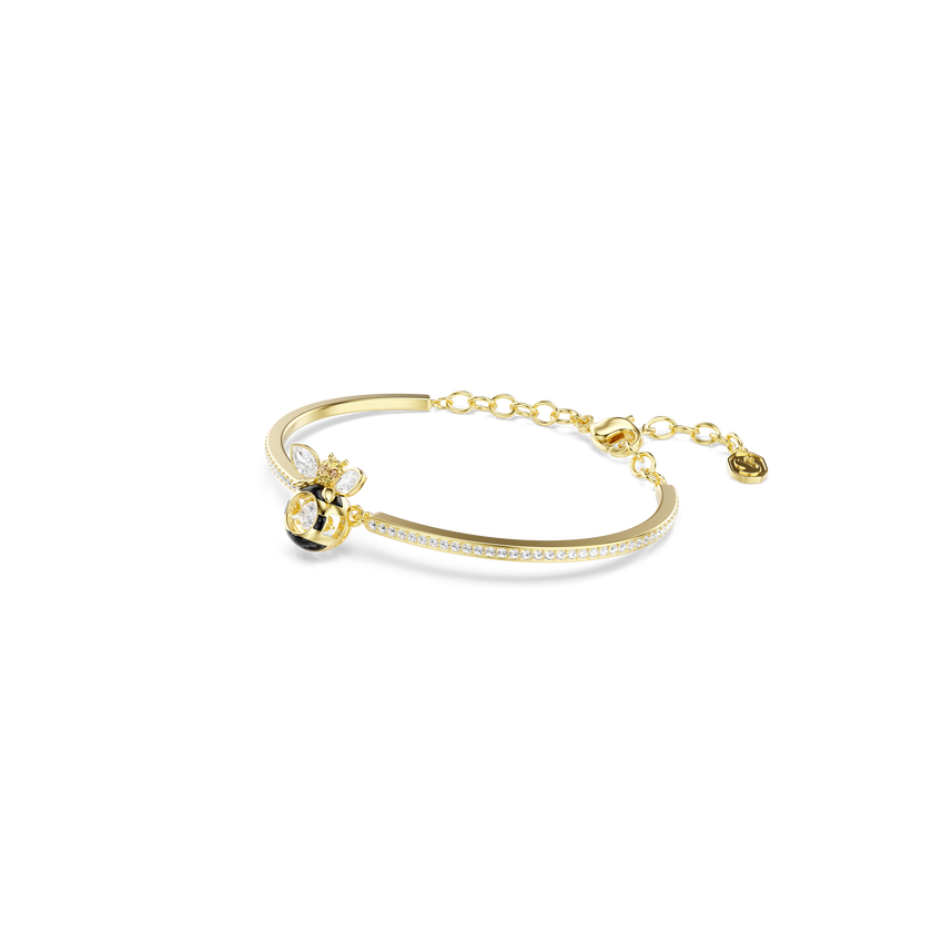 swarovski idyllia bracelet  mixed cuts  bee  multicolored  gold tone plated